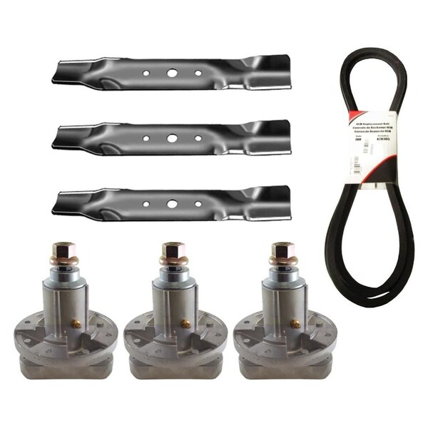 Aic Replacement Parts 48 Rebuild Kit Blades Spindles Belt Fits John Deere 02-04 L120 L130 GY20996 B1JD91-BLADE&SPINDLE - main